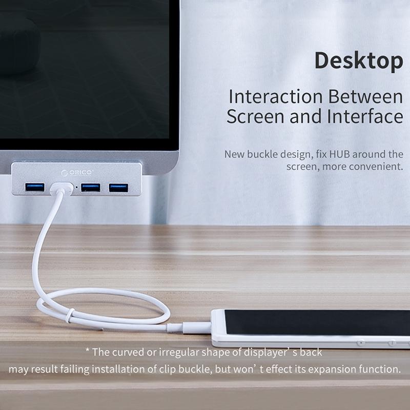 Aluminum 4-Port Usb3.0 Clip Hub Black - Sya00669801A 5