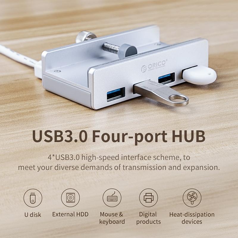 Aluminum 4-Port Usb3.0 Clip Hub Black - Sya00669801A 7