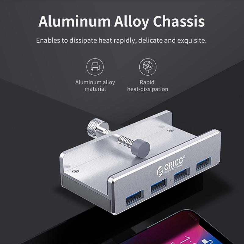 Aluminum 4-Port Usb3.0 Clip Hub Black - Sya00669801A 10