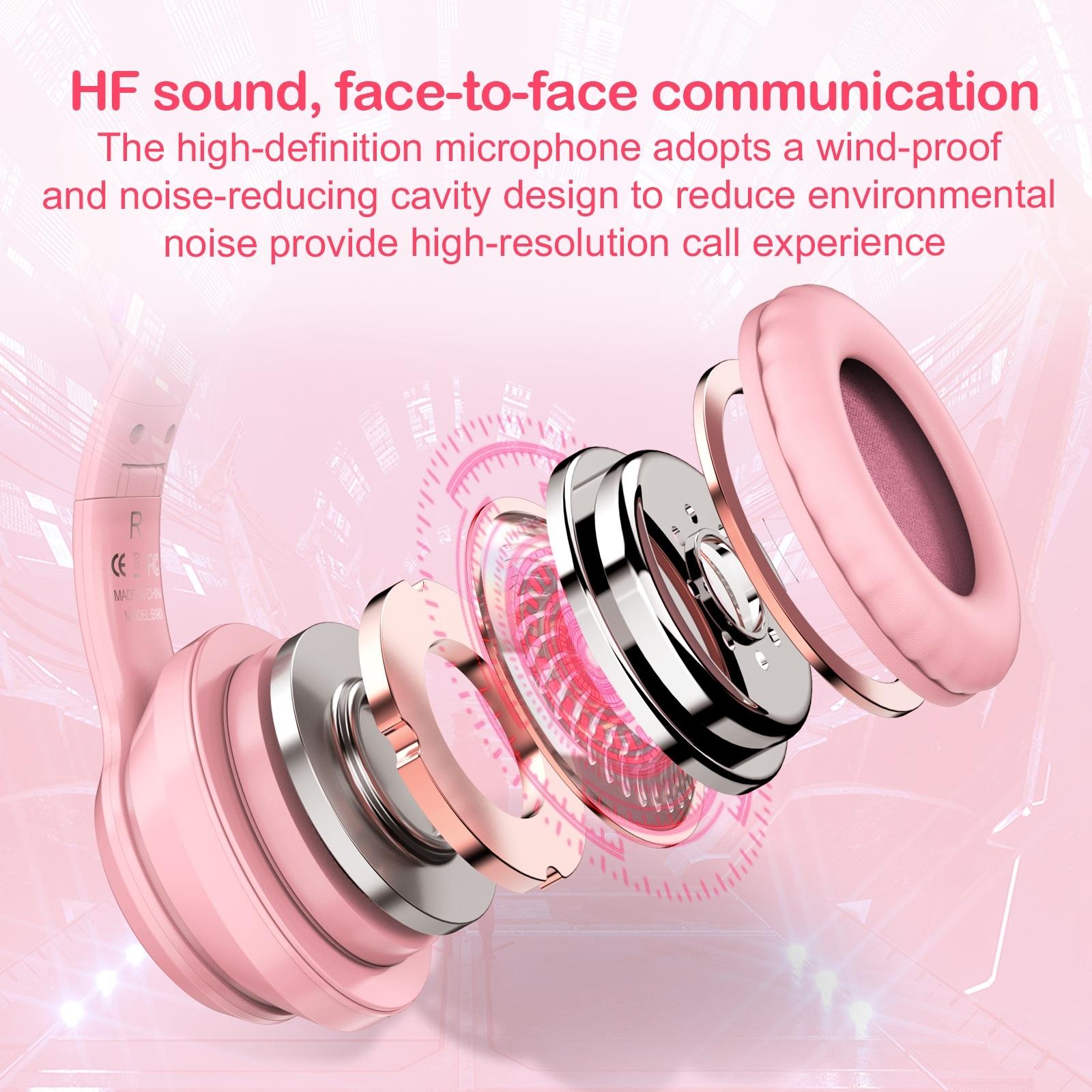 Wireless Bluetooth Headphones With Rgb Lighting - Black 6