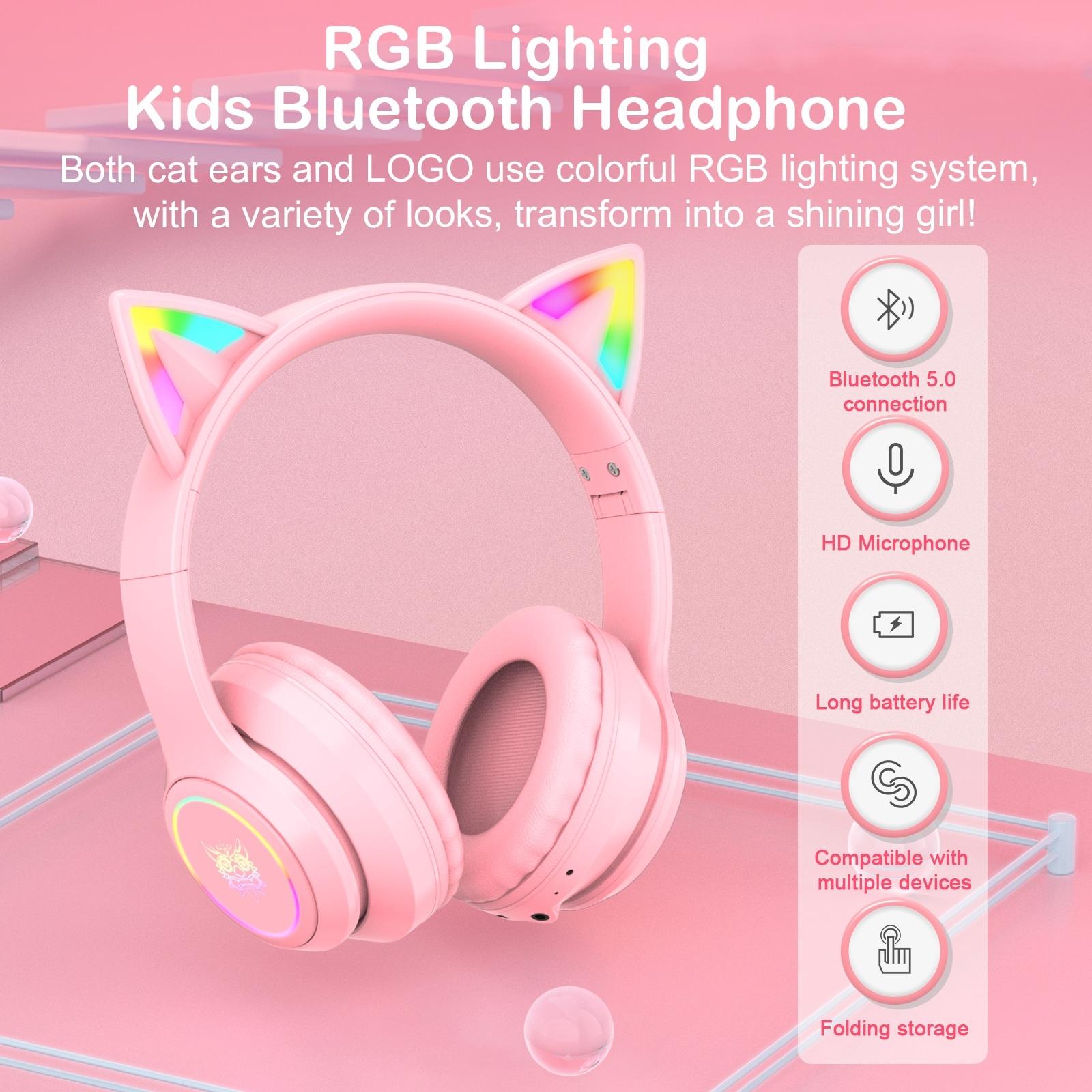 Wireless Bluetooth Headphones With Rgb Lighting - Black 7