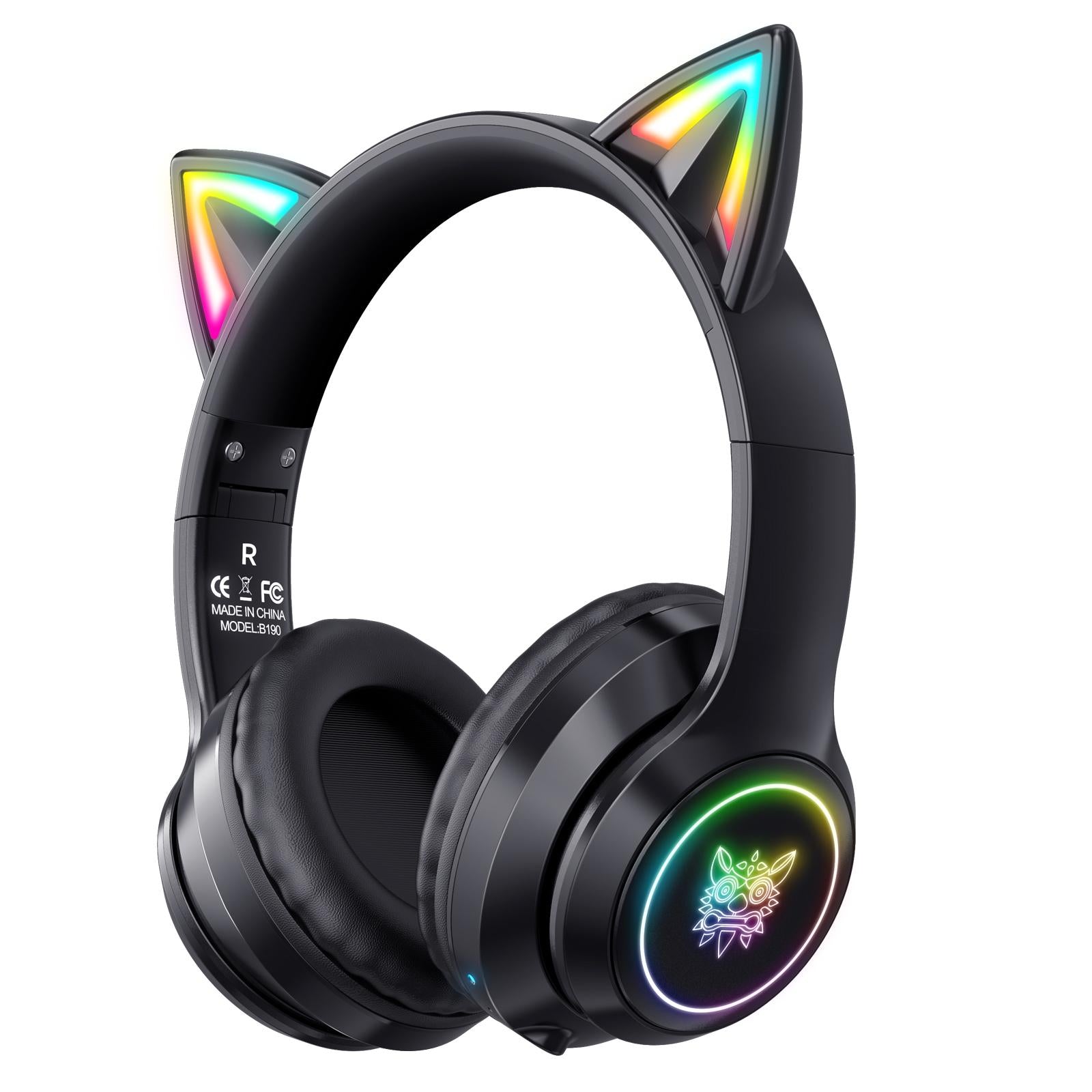 Wireless Bluetooth Headphones With Rgb Lighting - Black 9