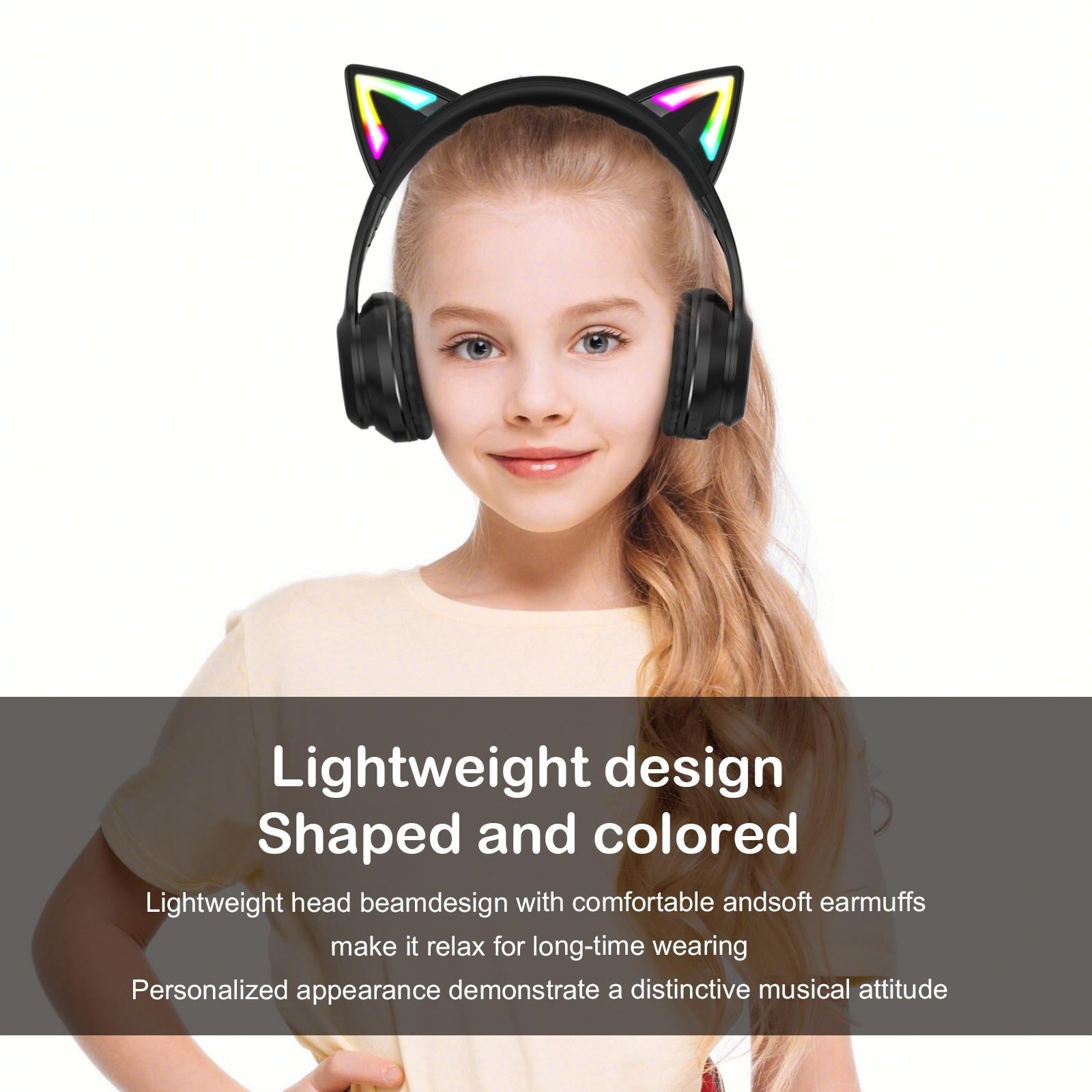 Wireless Bluetooth Headphones With Rgb Lighting - Black 10