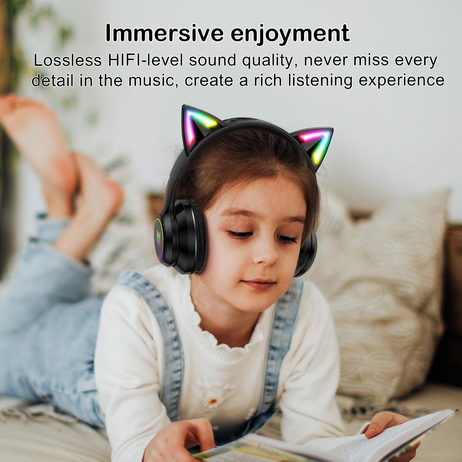 Wireless Bluetooth Headphones With Rgb Lighting - Black 12