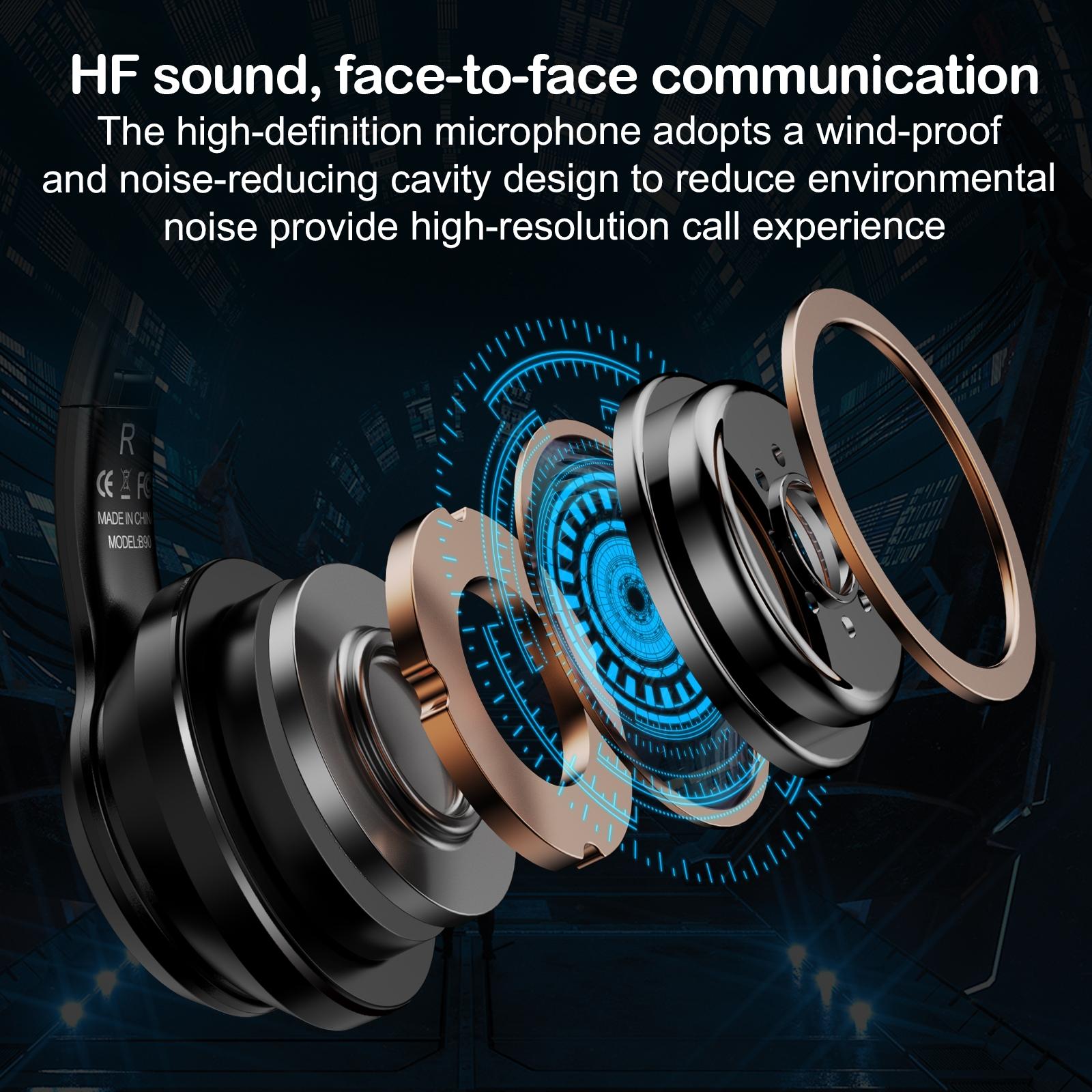 Wireless Bluetooth Headphones With Rgb Lighting - Black 13