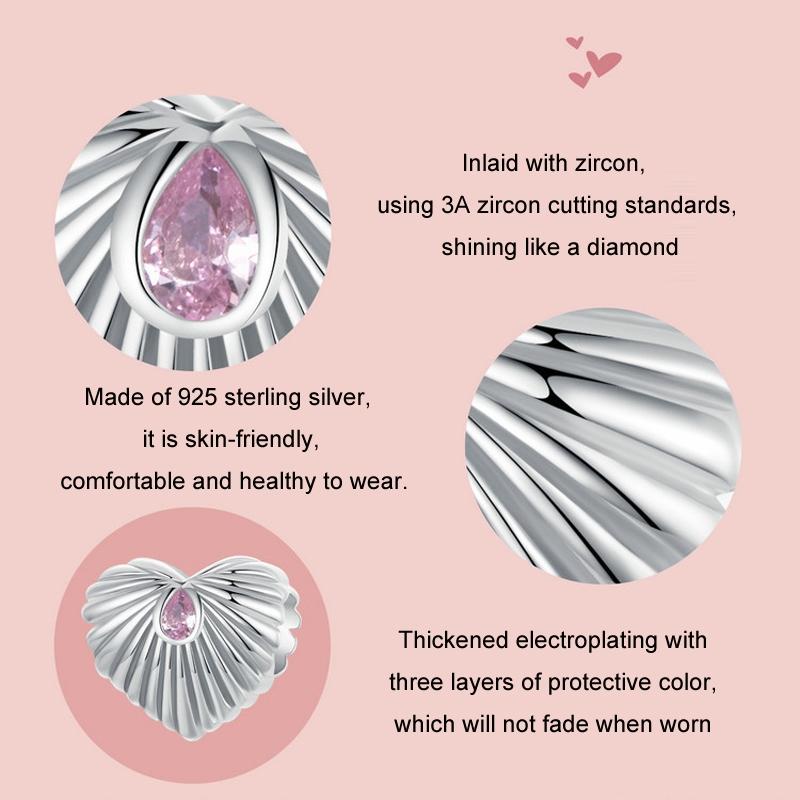925 Sterling Silver Diy Love Beads & Platinum 5