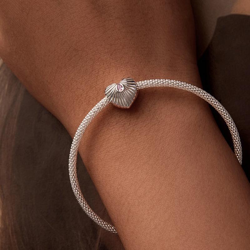 925 Sterling Silver Diy Love Beads & Platinum 7