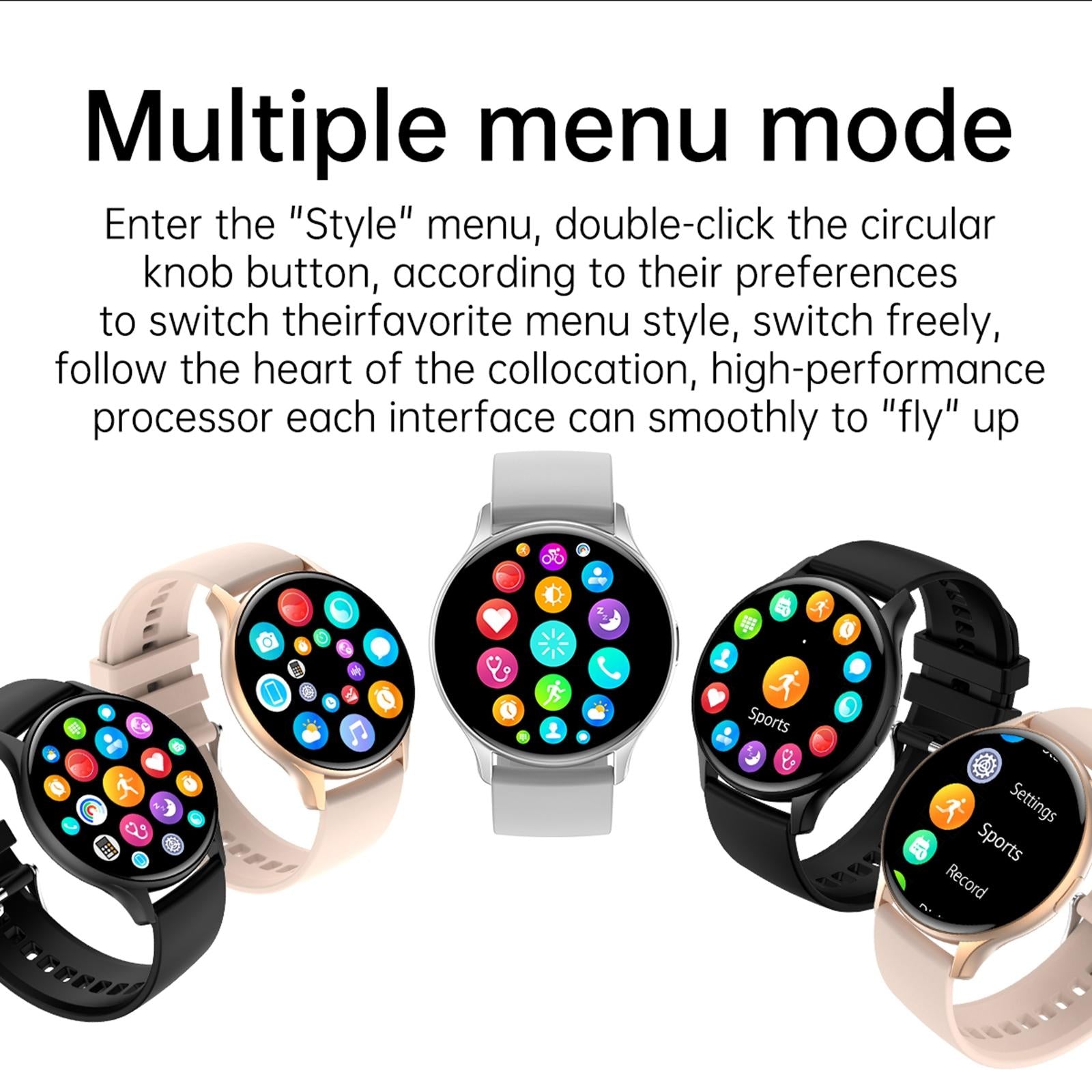 1.43 Inch Bt5.0 Ip67 Sport Smart Watch Support Bluetooth Call / Message Notification / Heart Rate / Blood Pressure Health Monitor - Black 9