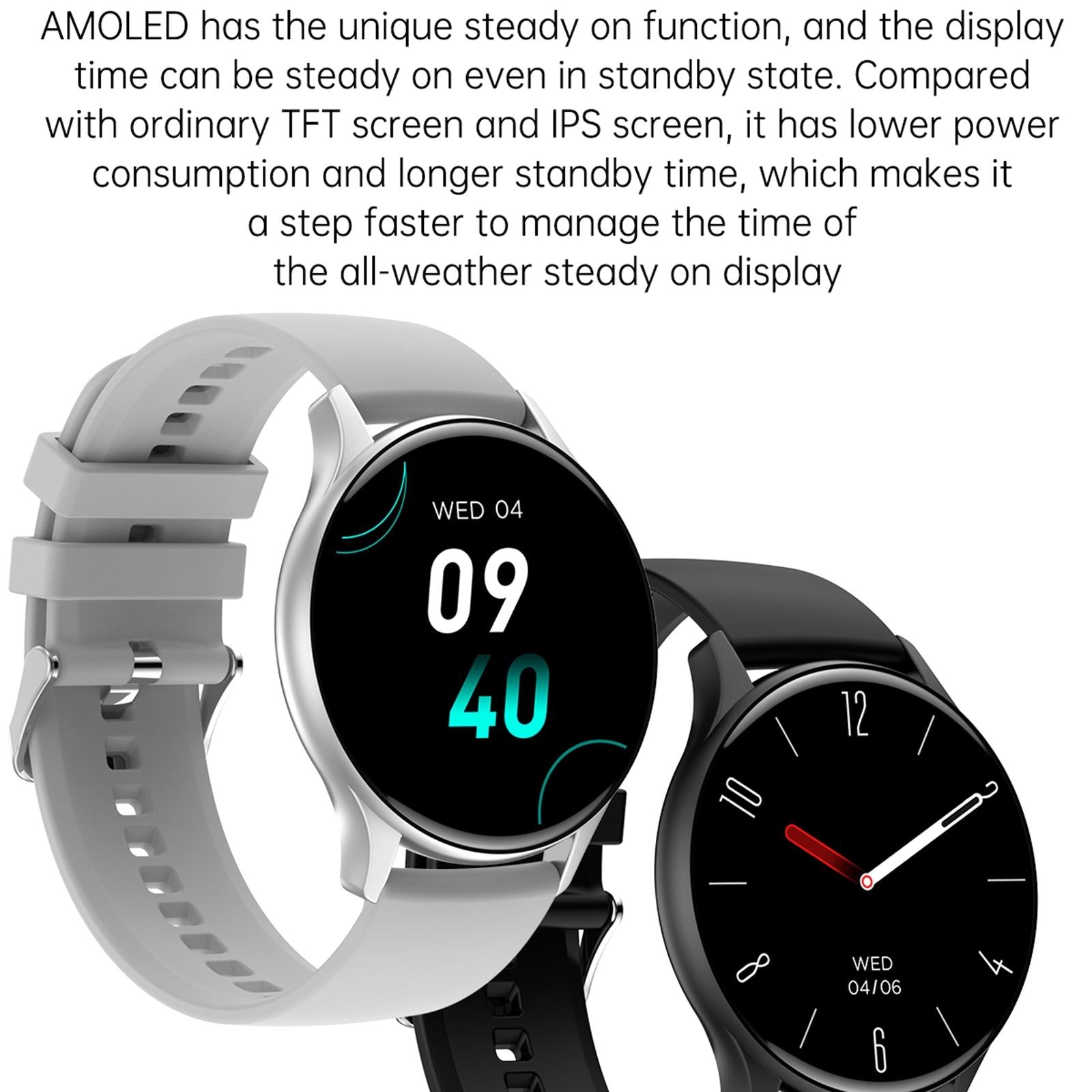 1.43 Inch Bt5.0 Ip67 Sport Smart Watch Support Bluetooth Call / Message Notification / Heart Rate / Blood Pressure Health Monitor - Black 10