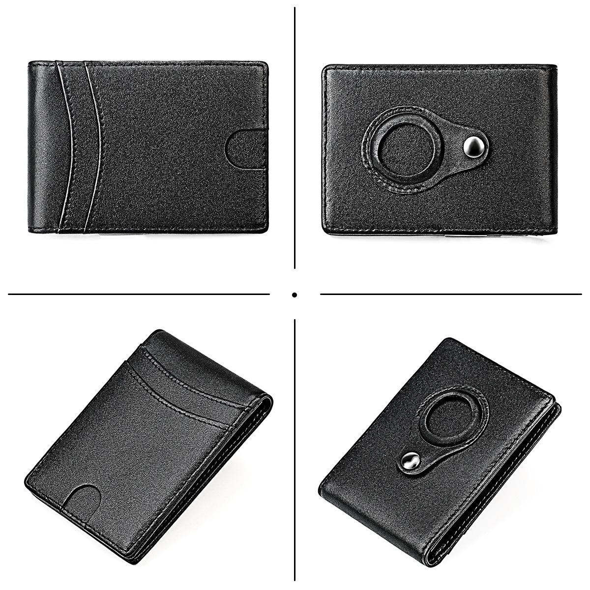 Leather Wallet with Rfid and Tracker Pocket for Men - Black Orange 13