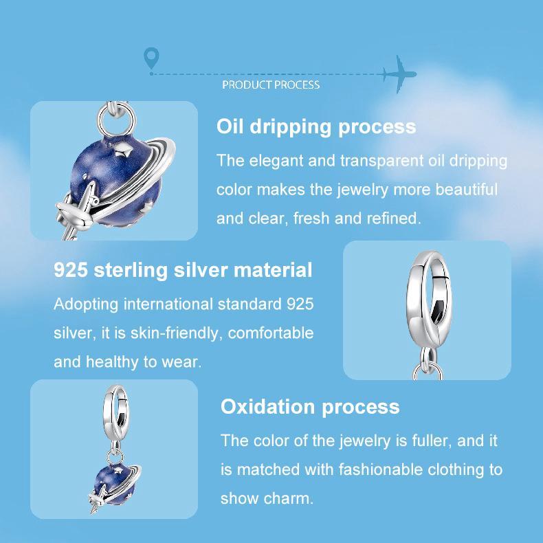 925 Sterling Silver Openable Travel Pendant 5