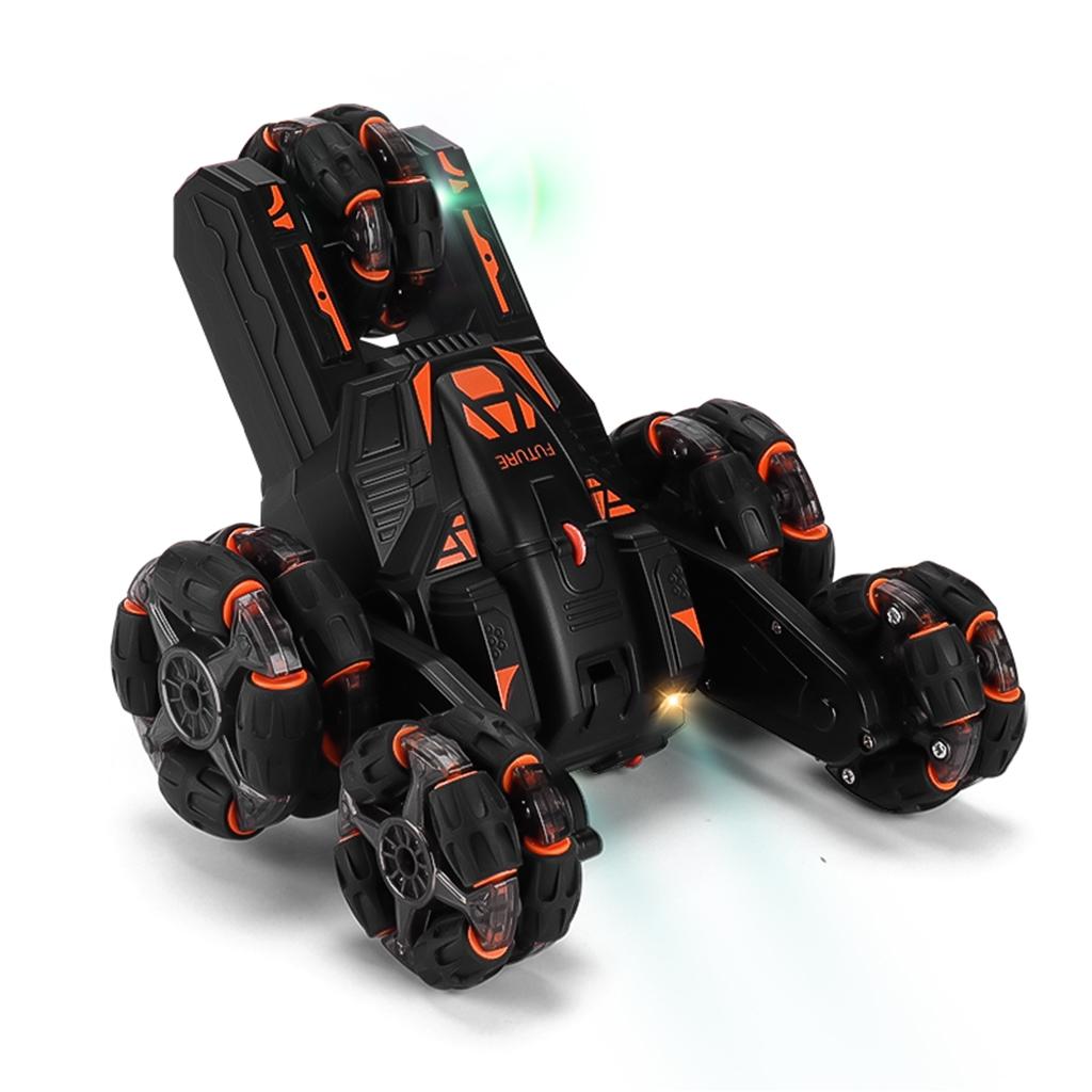 360-degree Swing Arm Rc Stunt Car - 2.4g Single Control 5 Wheels - Black 4
