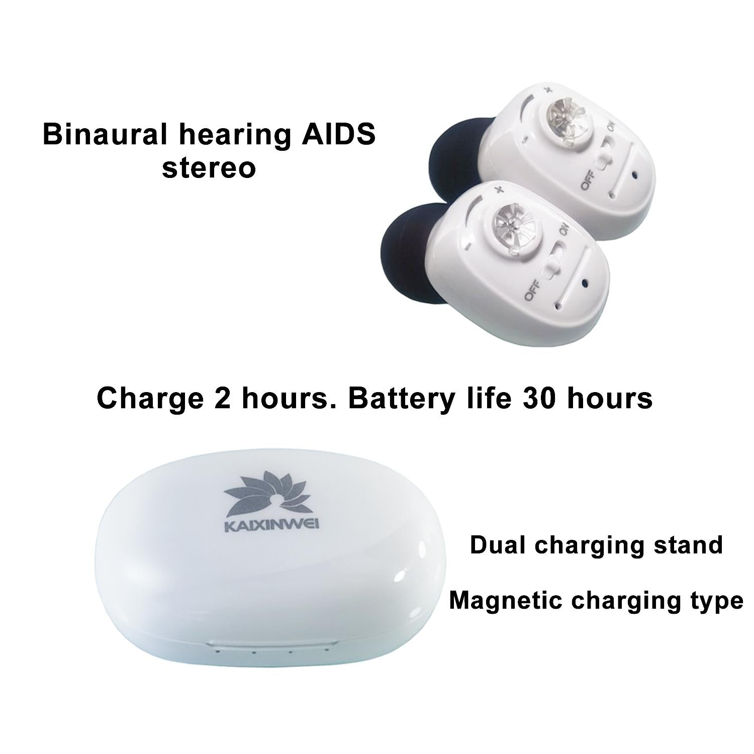 Compact In Ear Hearing Aid Amplifier White 5