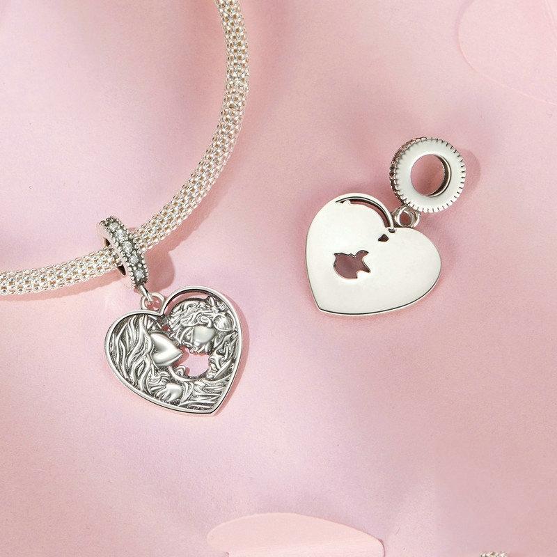925 Sterling Silver Love Heart Diy Beads 3