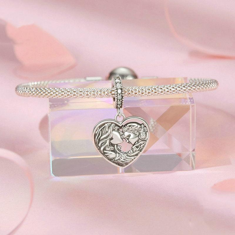 925 Sterling Silver Love Heart Diy Beads 4