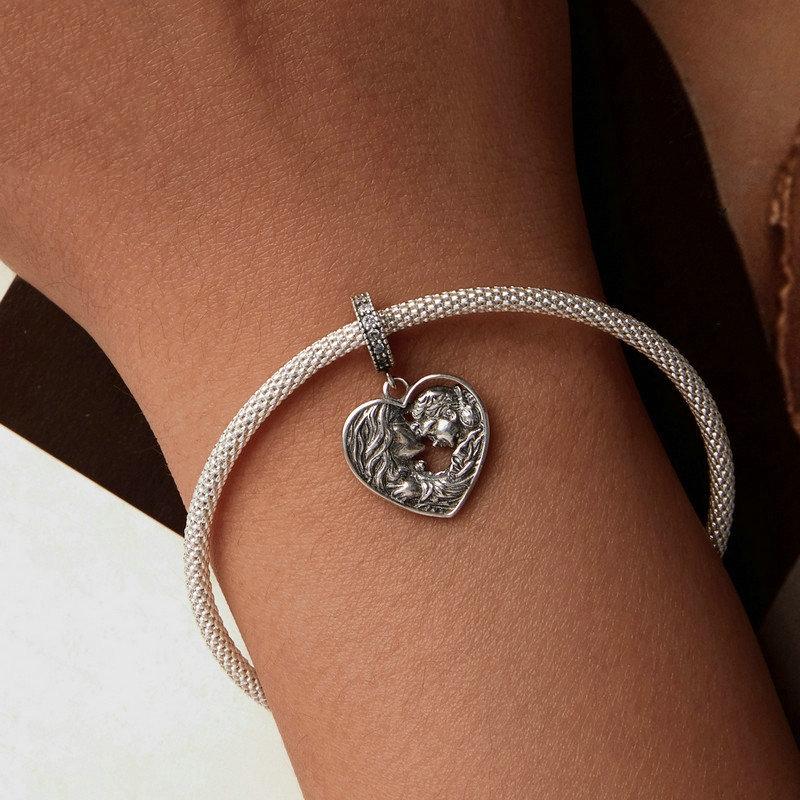925 Sterling Silver Love Heart Diy Beads 7