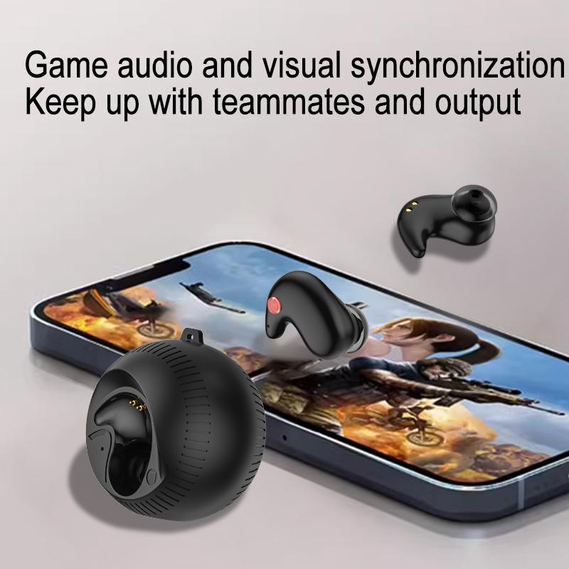 Coconut Ball Bluetooth Earphones with Charging Case - Black 9