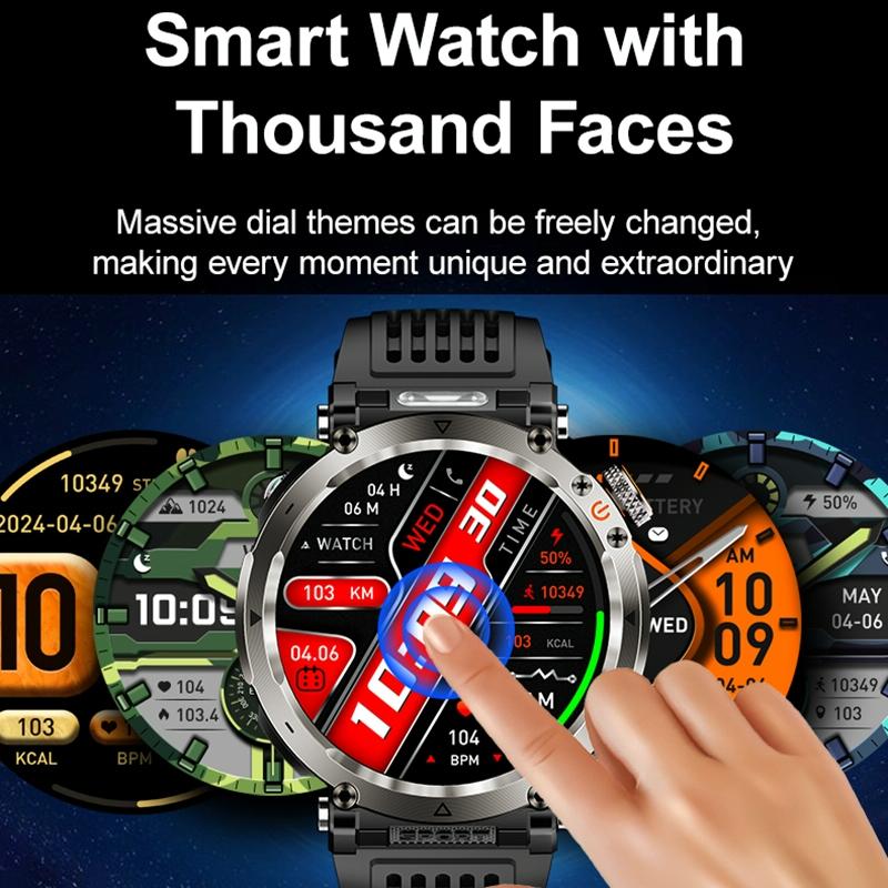 Waterproof Smart Watch With Flashlight Banknote Detector And Compass - Steel Band 14