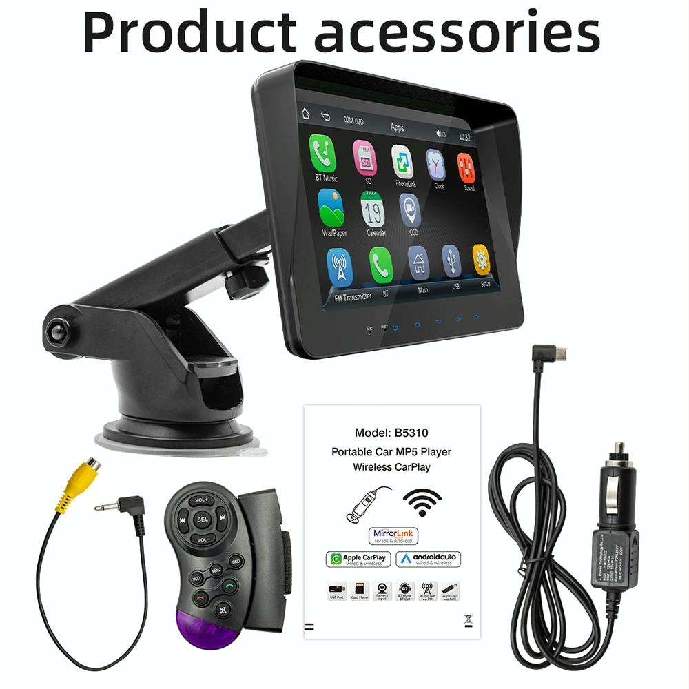 7 Inch Car Mp5 Player W / Carplay & Android Auto - Black 5