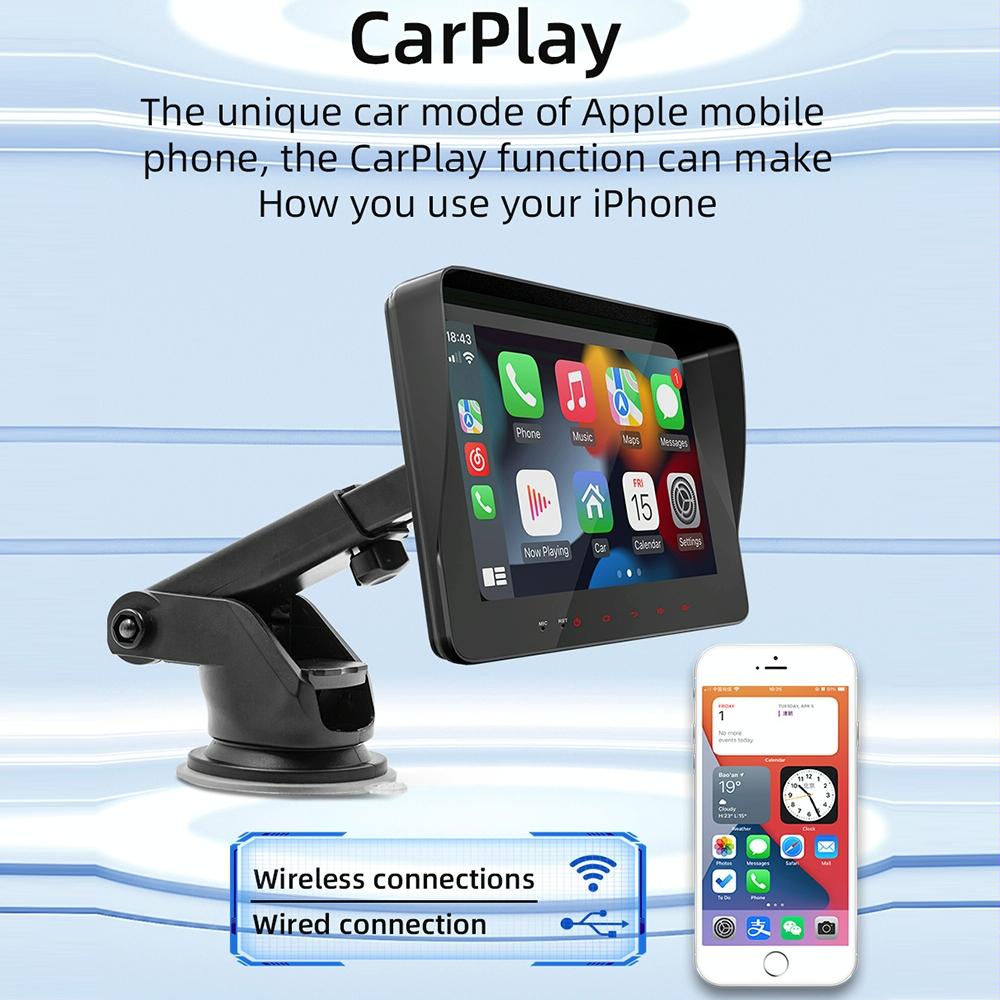 7 Inch Car Mp5 Player W / Carplay & Android Auto - Black 7
