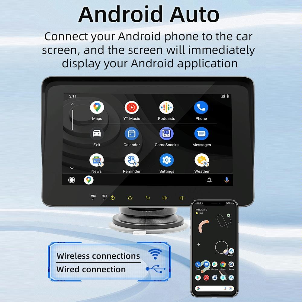 7 Inch Car Mp5 Player W / Carplay & Android Auto - Black 8