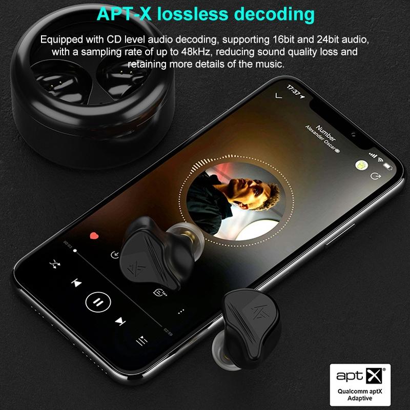 Obsidian Black Kz-vxs Ten-unit Coil Iron Bluetooth Earphones for Sports 6