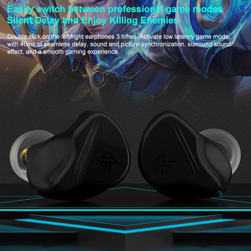 Obsidian Black Kz-vxs Ten-unit Coil Iron Bluetooth Earphones for Sports 7
