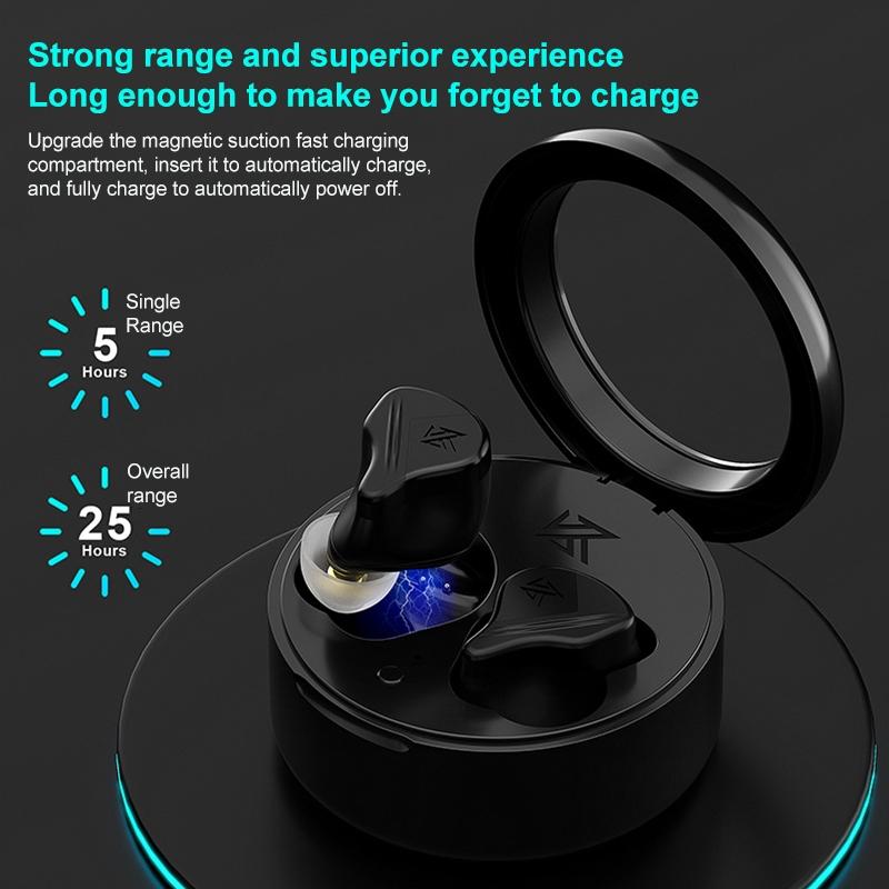 Obsidian Black Kz-vxs Ten-unit Coil Iron Bluetooth Earphones for Sports 9