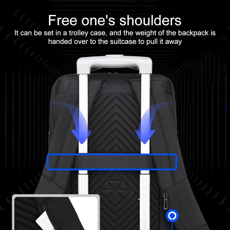 18 Inch Waterproof Double Shoulder Backpack With Usb Black 7