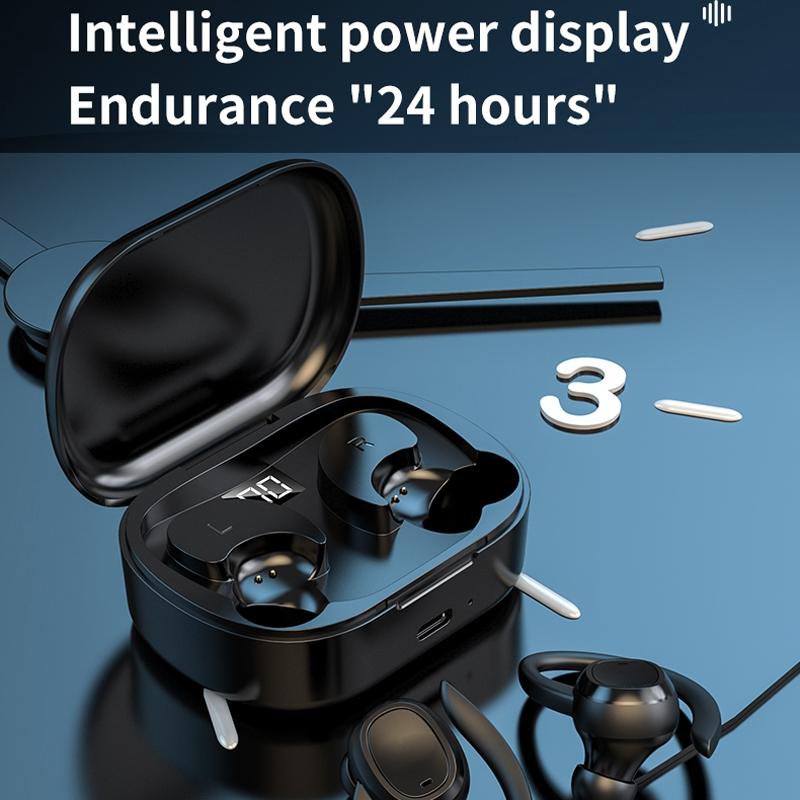 Wireless Stereo Earphones with Charging Case - Black 4