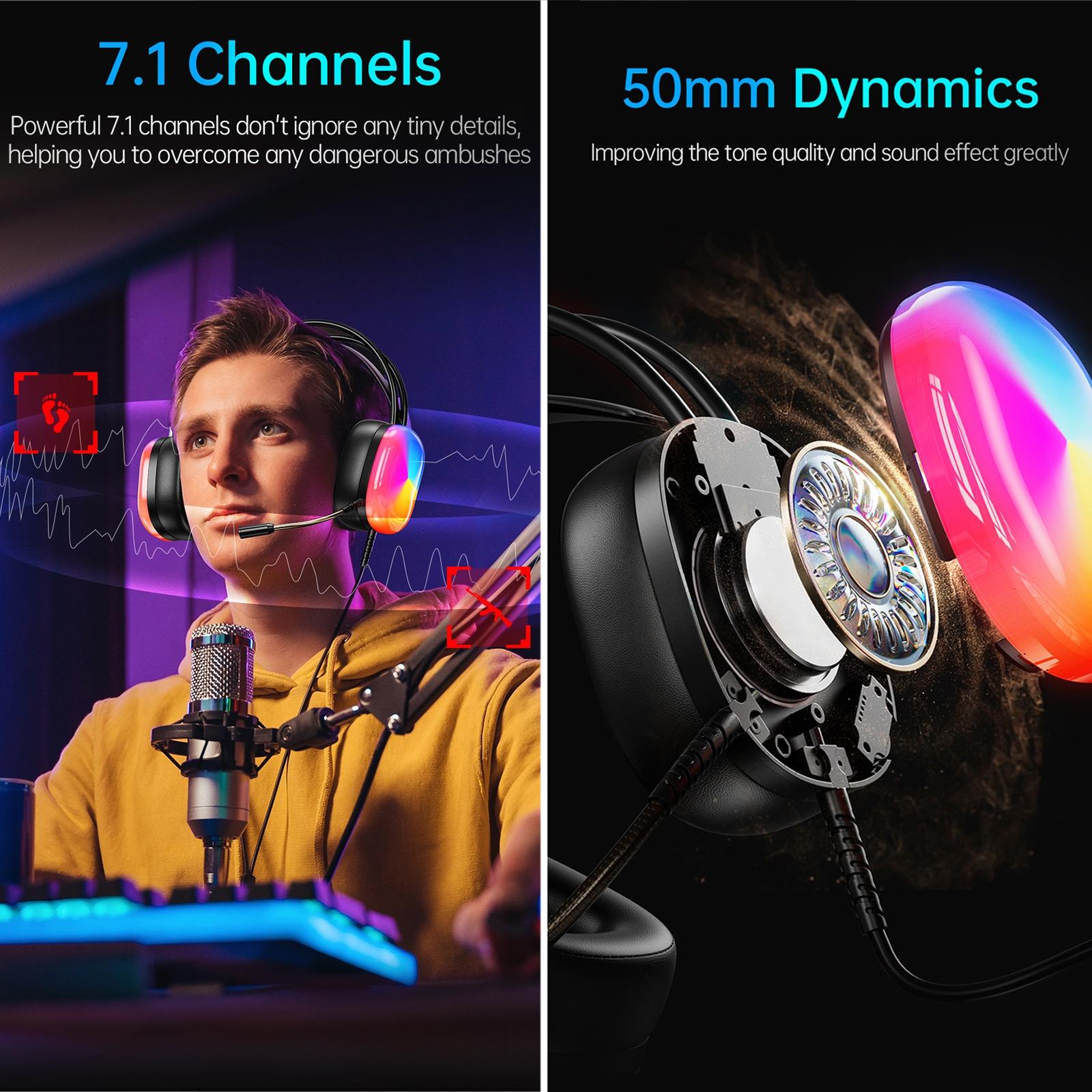 2M Luminous Wired Headphones Awei Gm-11 - Black 5
