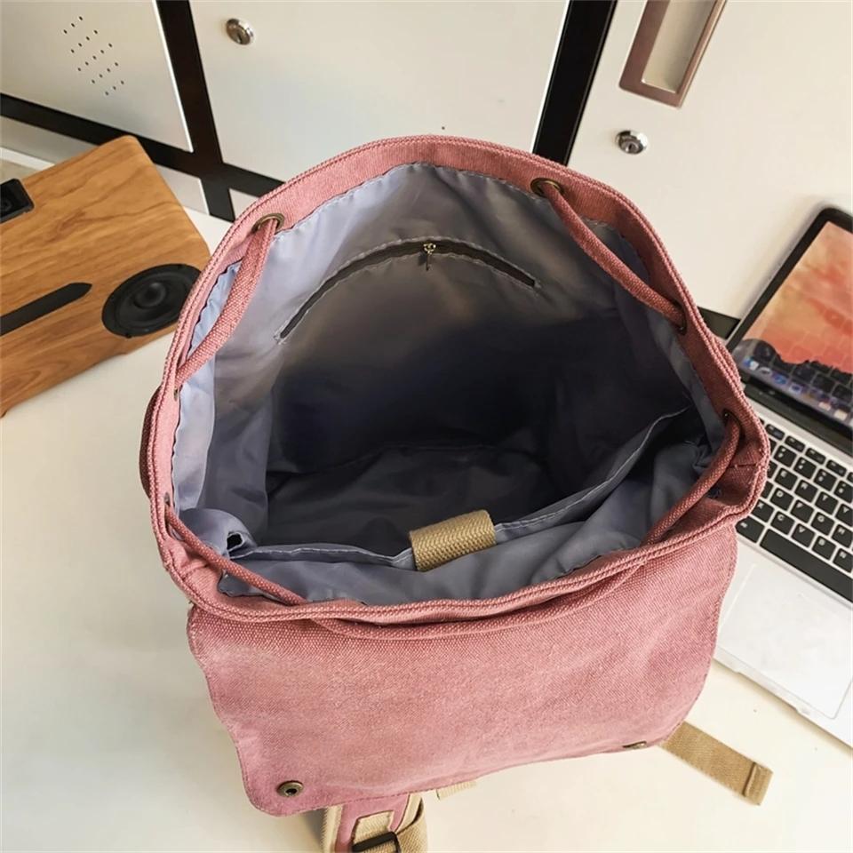 Large Capacity Canvas Backpack For Teens - Black 7