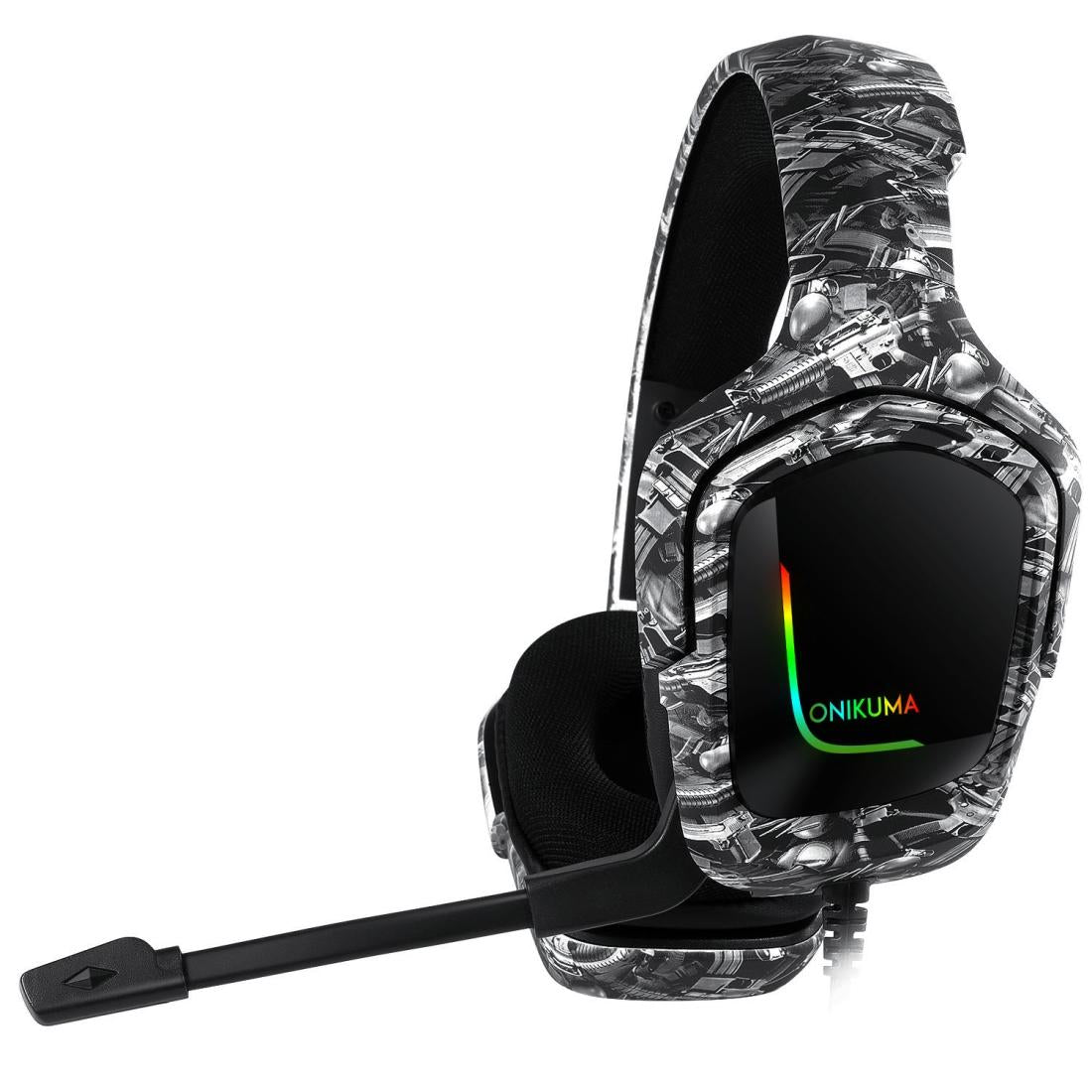 Surround Sound Pc Gaming Headset With Mic & Rgb - Black Gray 7