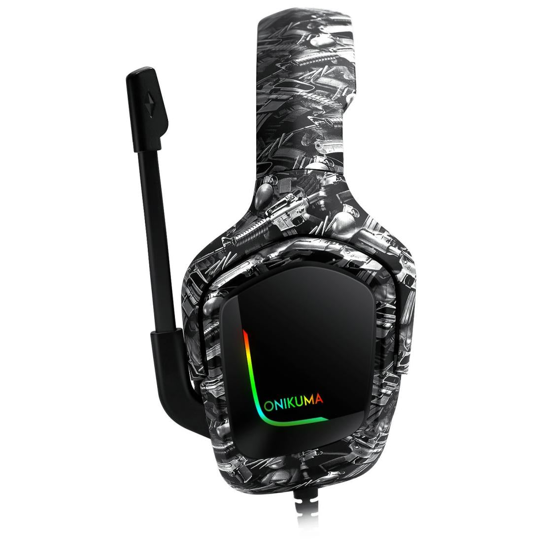 Surround Sound Pc Gaming Headset With Mic & Rgb - Black Gray 12