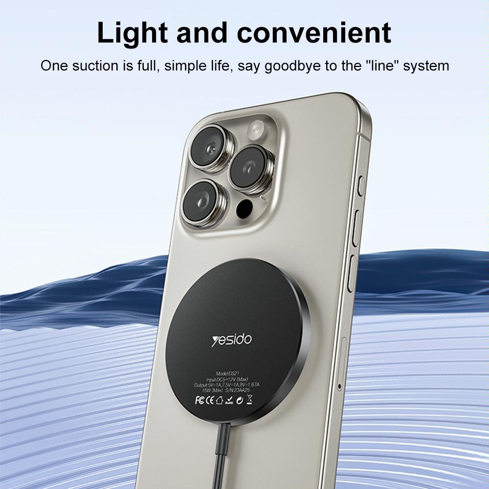15W Magnetic Wireless Charger Detachable Black 3
