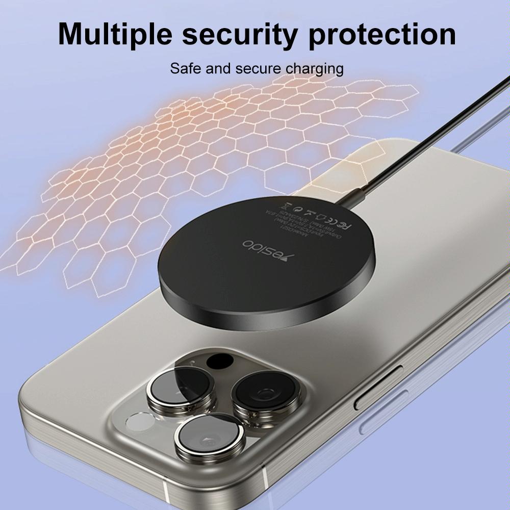 15W Magnetic Wireless Charger Detachable Black 6