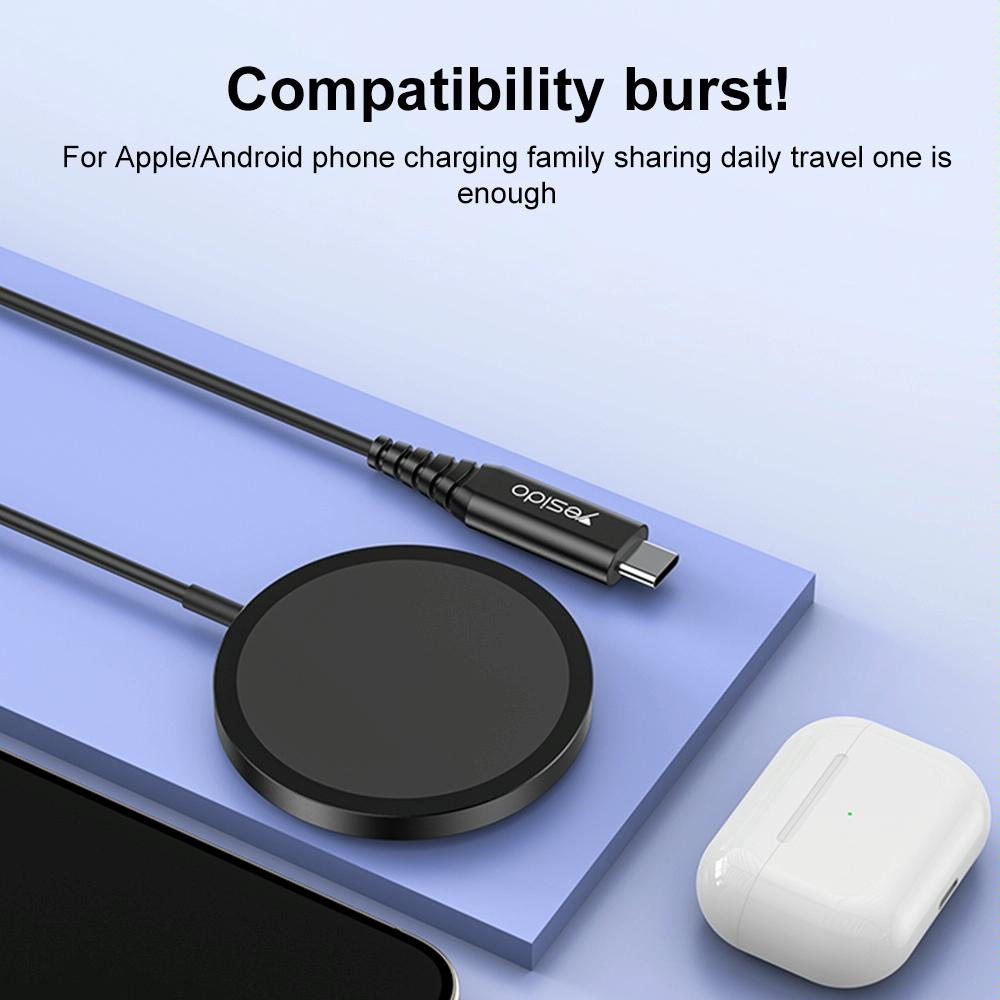 15W Magnetic Wireless Charger Detachable Black 7