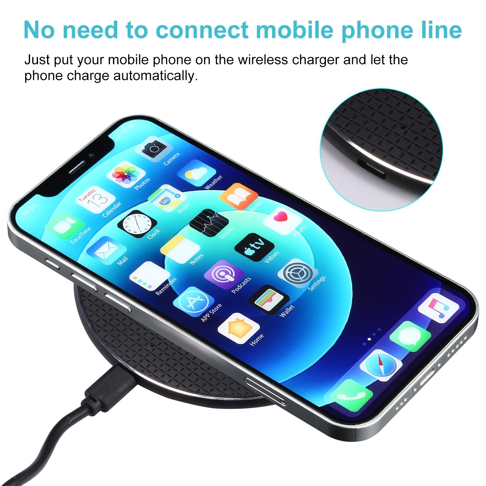 15W Plaid Desktop Wireless Charger - Black 5