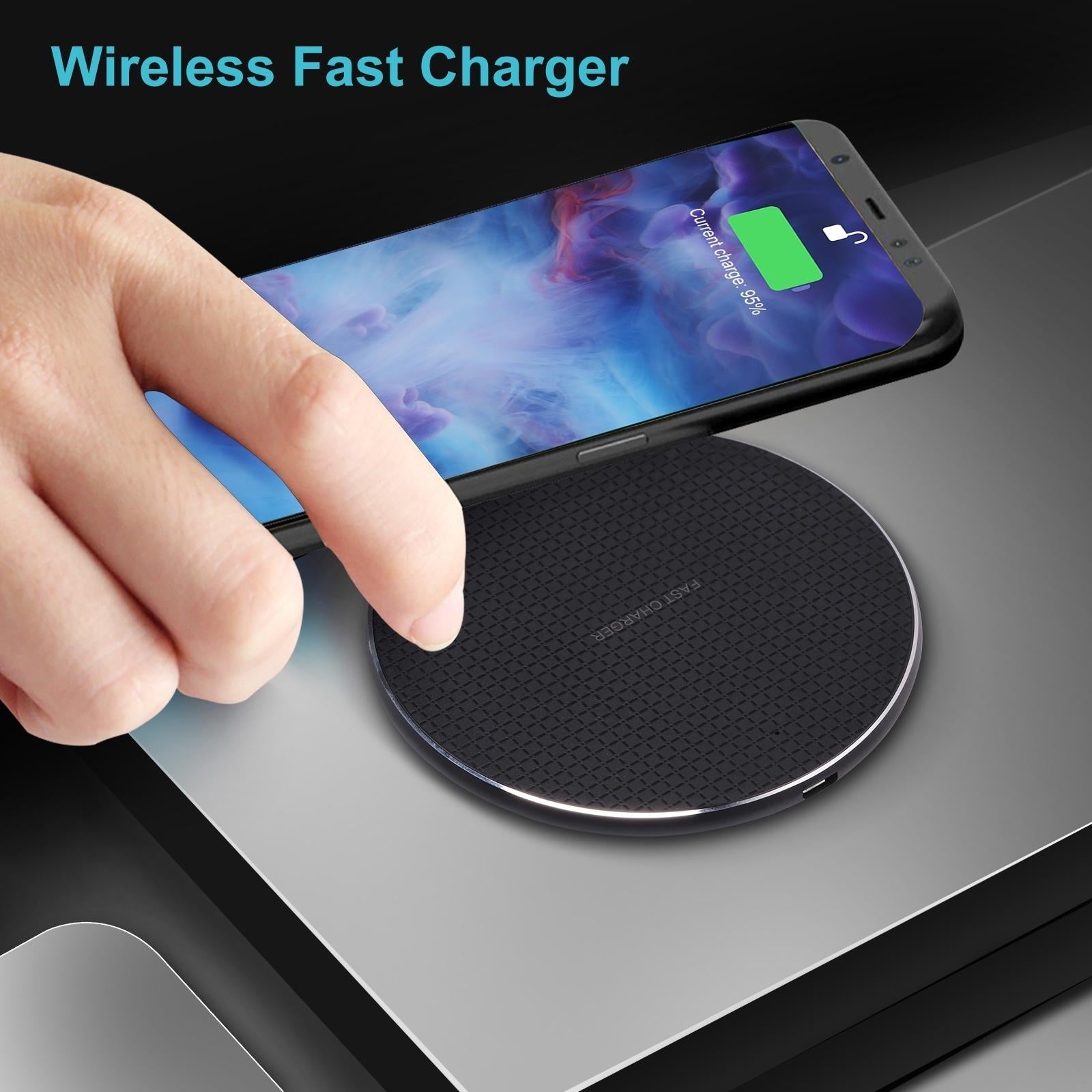 15W Plaid Desktop Wireless Charger - Black 6