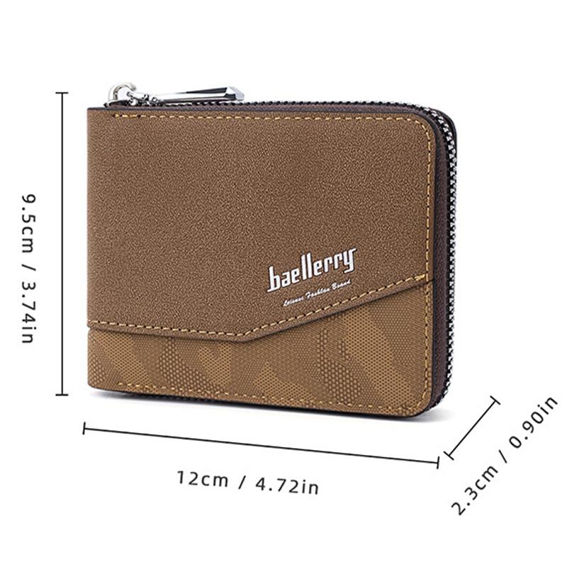 Retro Rfid Blocking Zip Wallet with Short Coin Pocket - Black 3