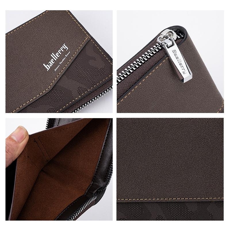 Retro Rfid Blocking Zip Wallet with Short Coin Pocket - Black 6