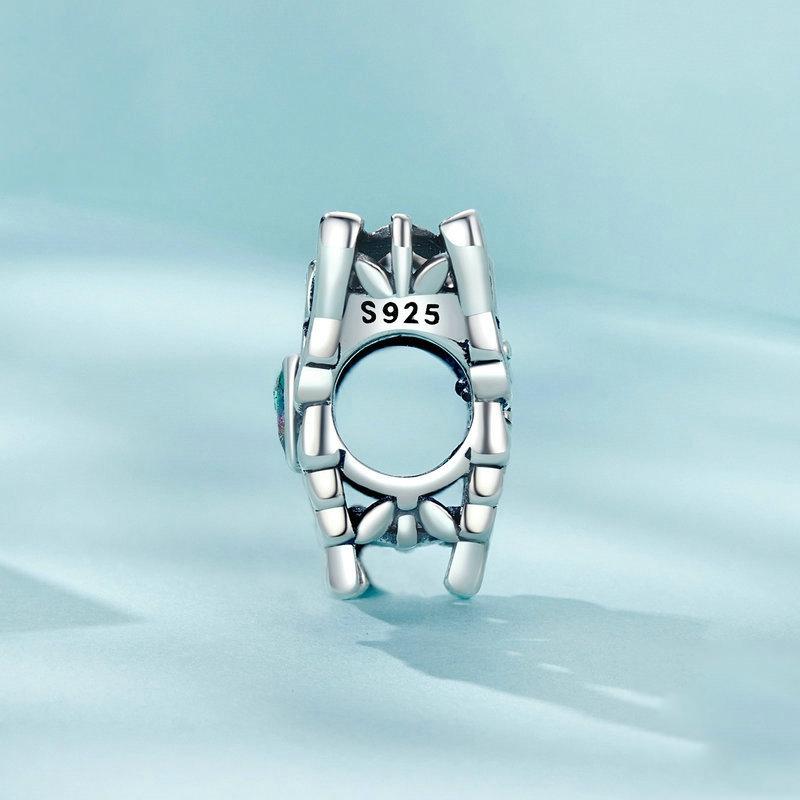 925 Sterling Silver Oxidized Butterfly Hollow Diy Beads 4