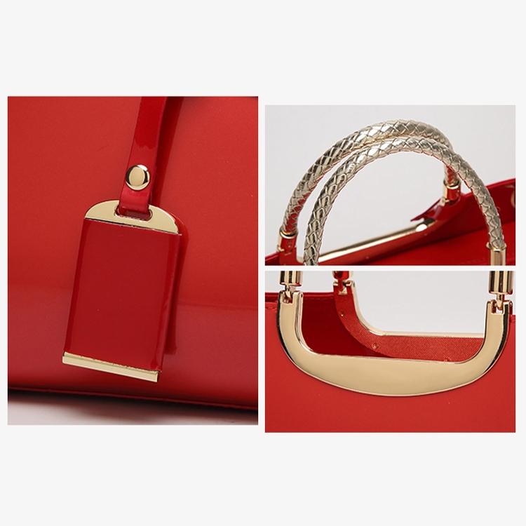 Patent Leather Shoulder Bag for Women - Glue Closure - White 7
