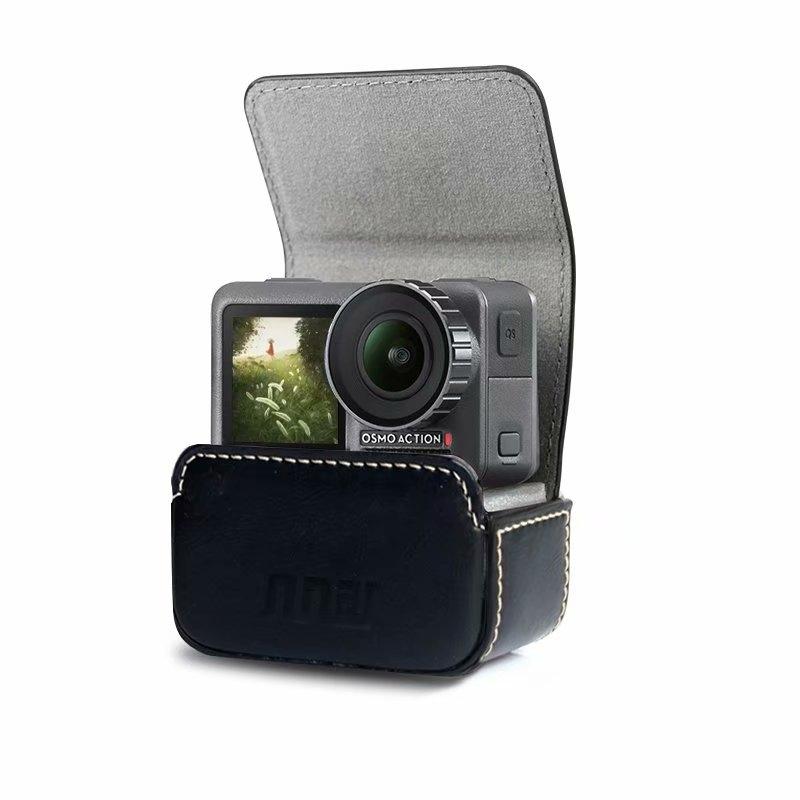 Waterproof Mini Leather Case for Dji Action Gopro Sjcam Xiaomi Mi Jia - Storage Box - Black 4