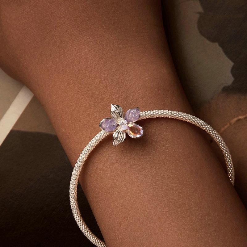 925 Sterling Silver Opal Flower Silicone Diy Beads 6