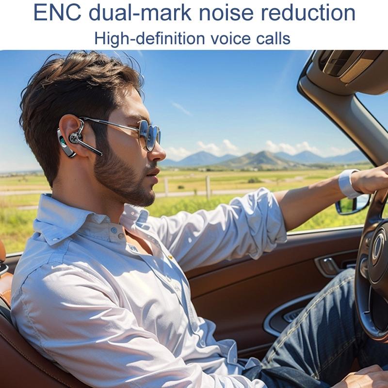 Bone Conduction Gaming Bluetooth Earphones with Noise Reduction - Black 8