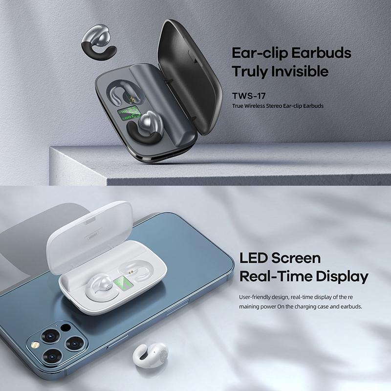 Wireless Stereo Bluetooth Earphones - Clip Style White 5