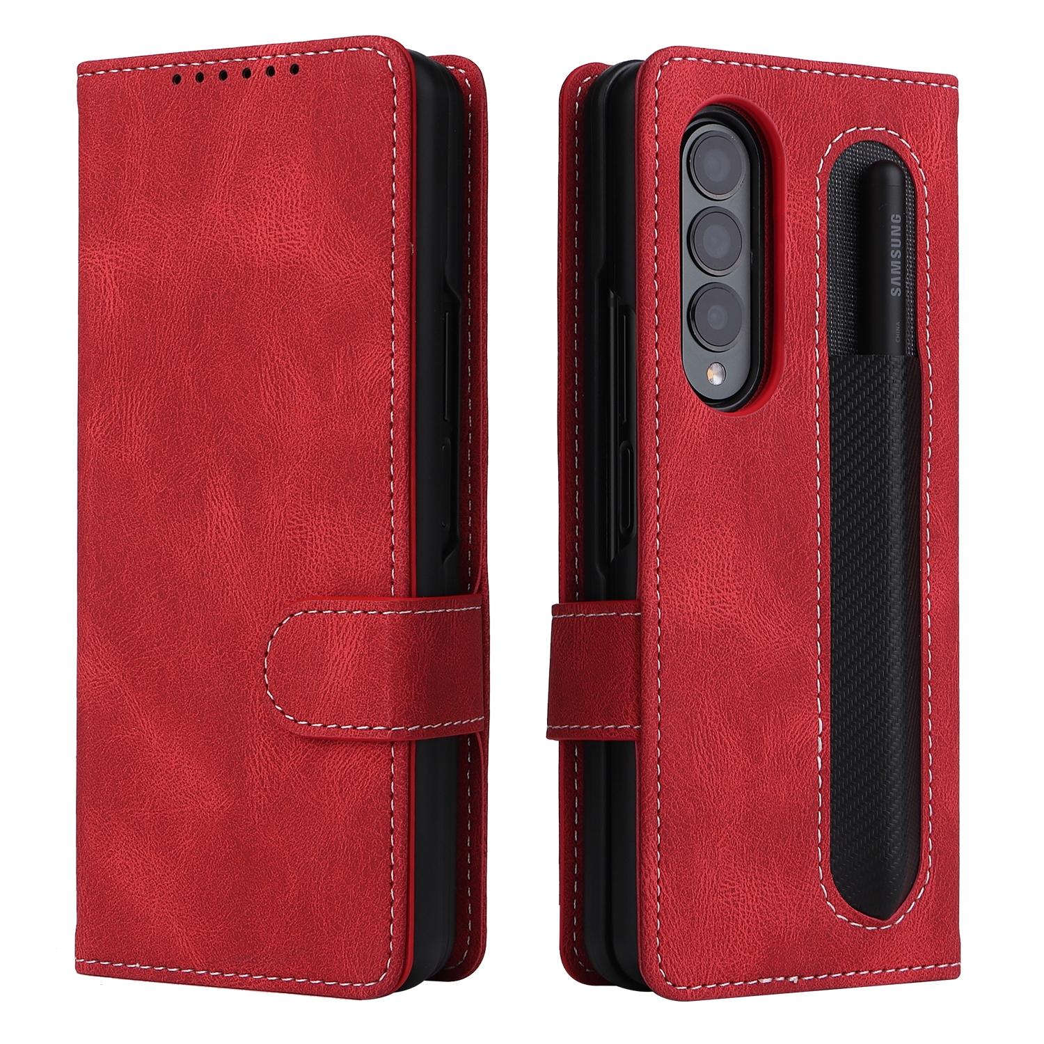 For Samsung Galaxy Z Fold4 5G Foldable Leather Case - Detachable - Dark Green 15