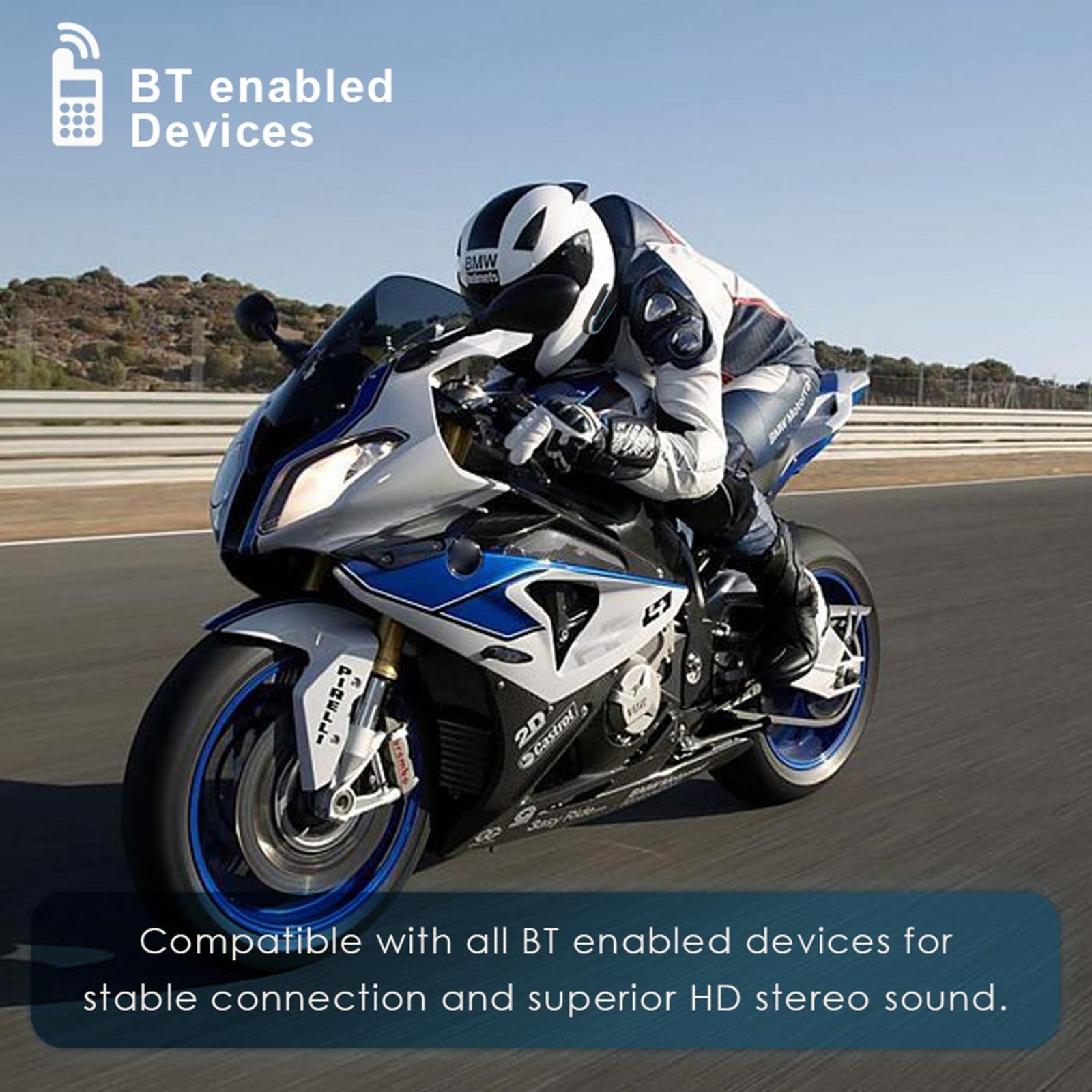 Bluetooth Motorcycle Helmet Headset - Low Power 4.2 - Black 8