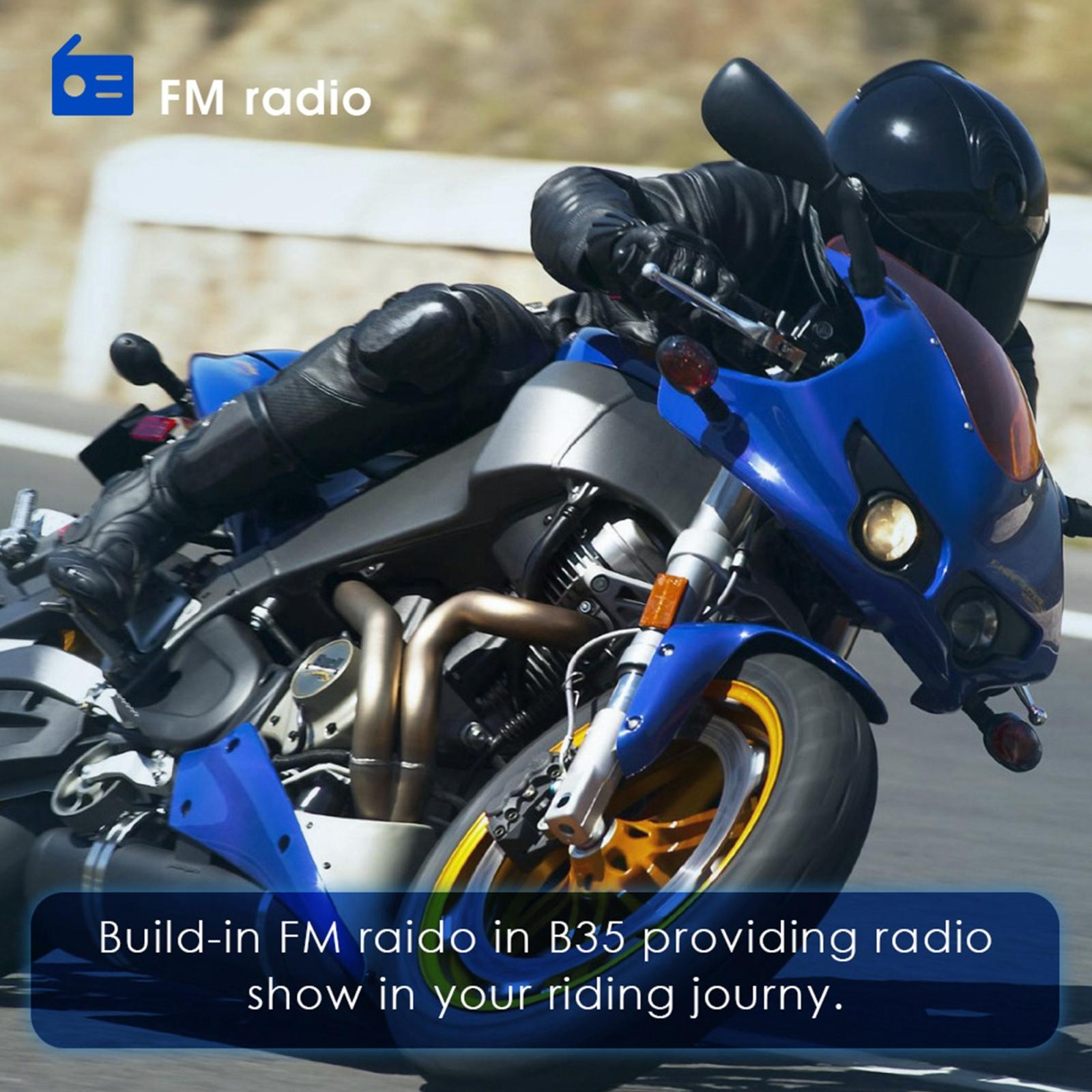 Bluetooth Motorcycle Helmet Headset - Low Power 4.2 - Black 9